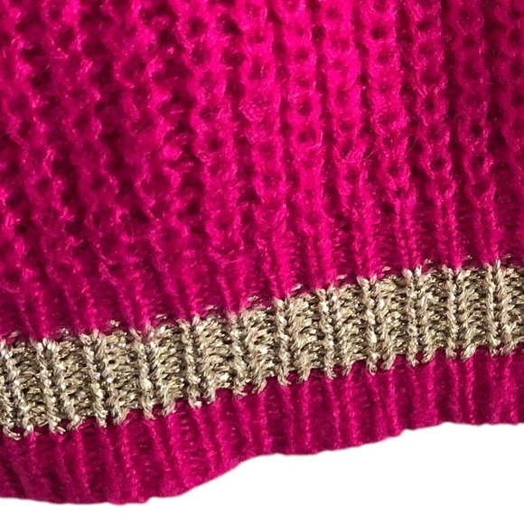 Lily Pulitzer Skylyn Sweater Pink Gold Metallic Trim XS - Picture 8 of 9